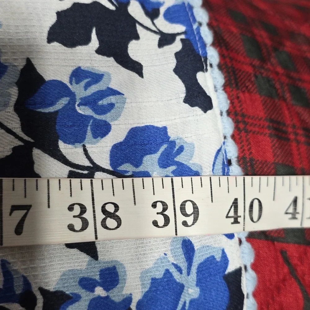 NWT VTG National Womens Nightgown Loungewear White/Blue Floral Smocked Sz 1X - Picture 13 of 13